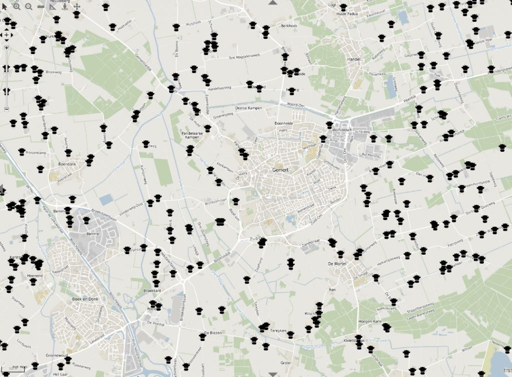 Kaart gemeente Gemert-Bakel